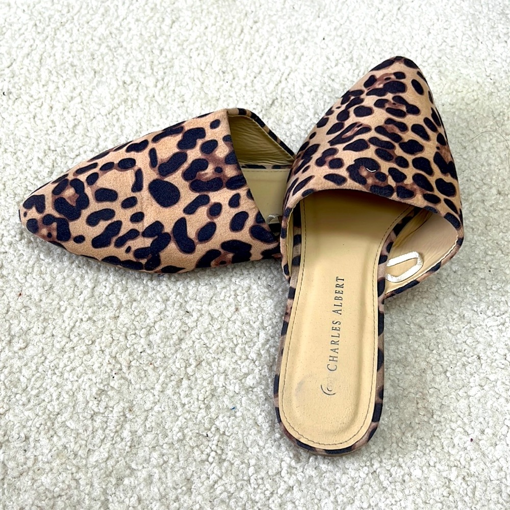 Leopard print mules Size 9